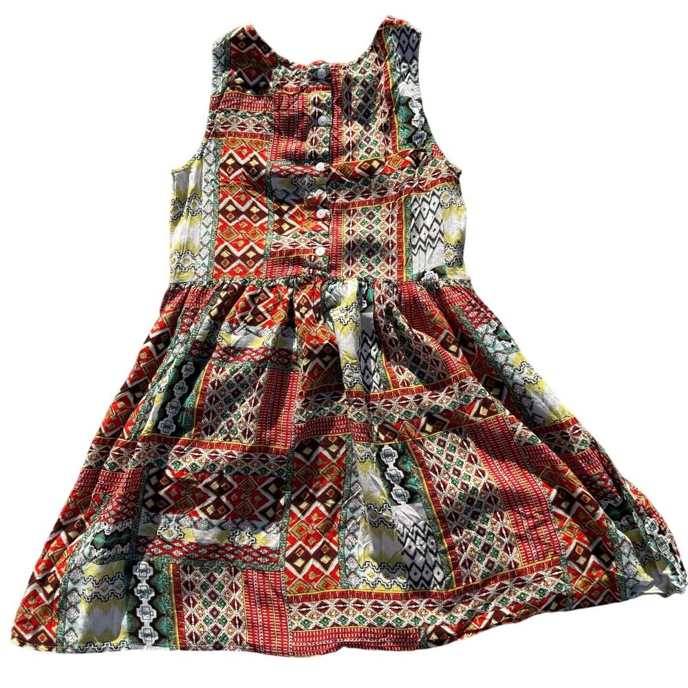 Altar’d State Rayon Patchwork Mini Tank Dress Mul… - image 1